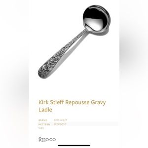 Kirk Stieff. Repousse Sterling 925.  Gravy Ladle